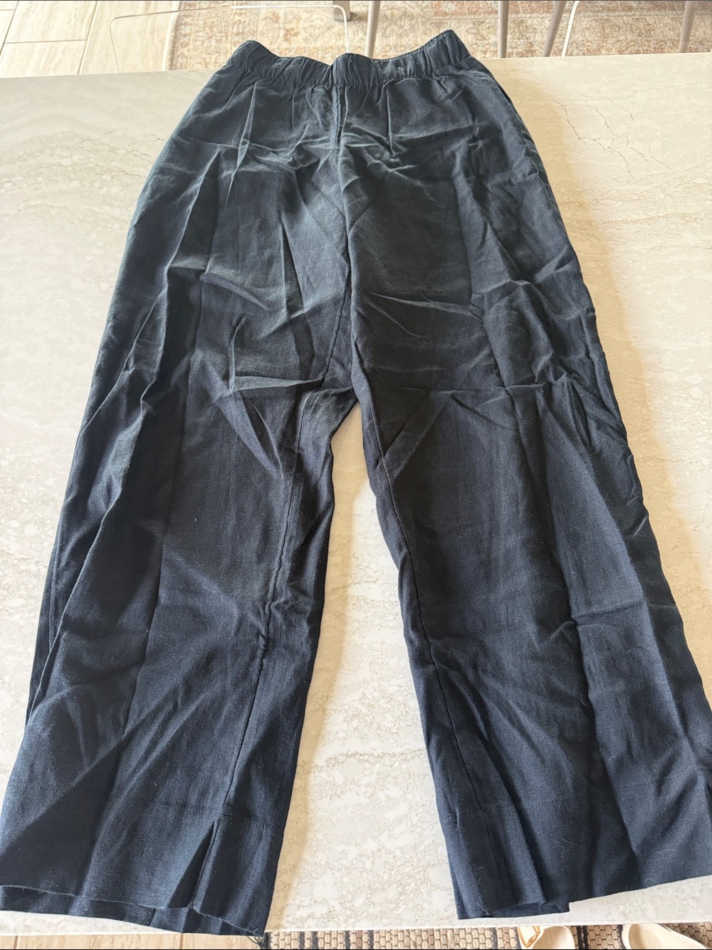 Abercrombie & Fitch Black Elastic-Waist Chinos